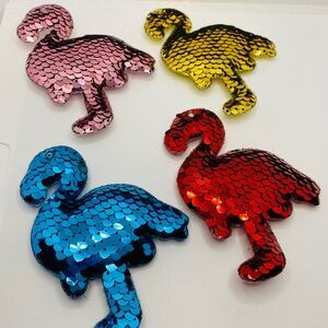 ORNAMENTS FLAMINGOS 🦩 SEQUINS!!!  4 TOTAL